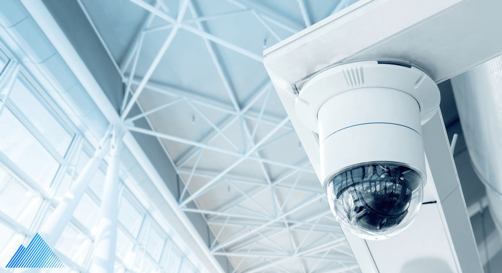 PTZ security camera installed on the cieling