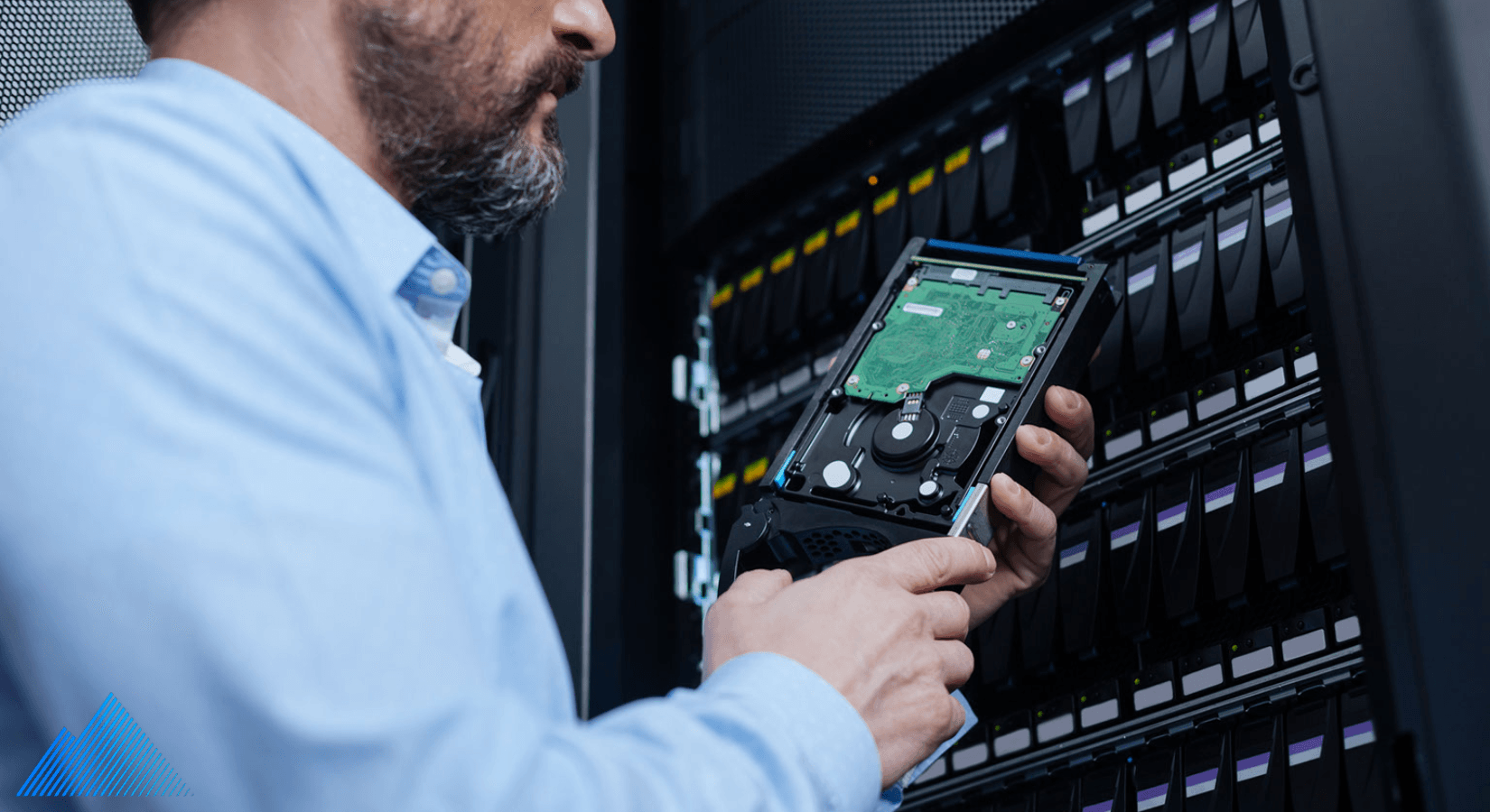 Man holding a hard drive