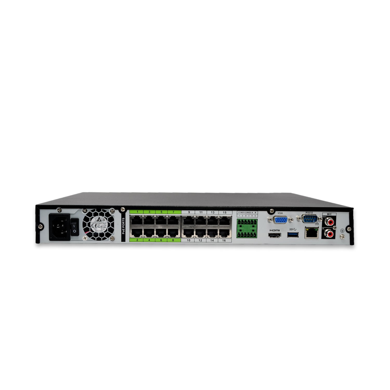 MNR5216-16P-AI | 16 Channel 4K H.265+ Pro-AI NVR with 40TB (2x20TB) HDD Max Capacity - HDDs Not Included - Montavue