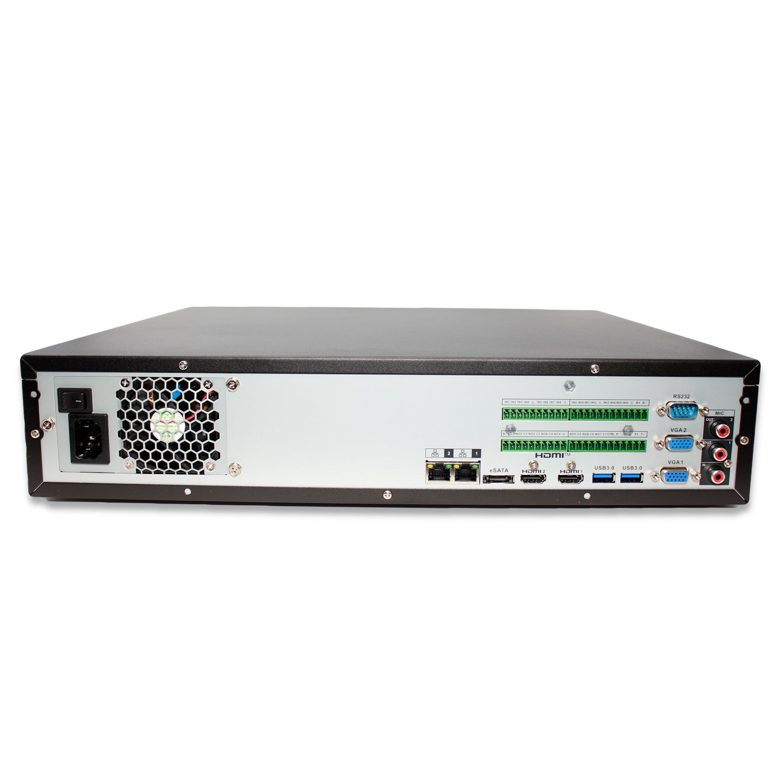 MNR5864-AI | 64 Channel 4K H.265+ Pro-AI NVR with 160TB (8x20TB) HDD Max Internal Capacity, eSATA Expandable - HDDs Not Included - Montavue