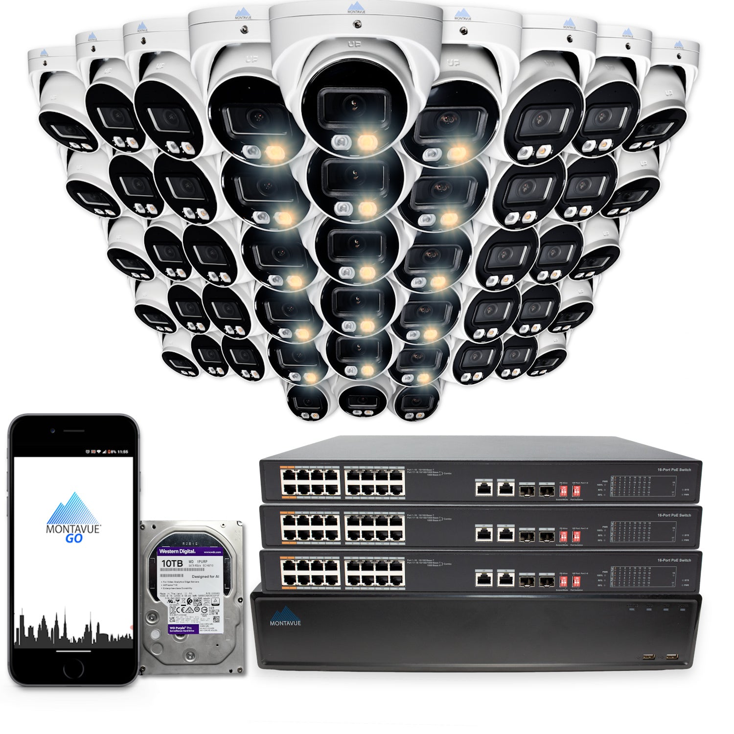 MTT8095 Package | 8MP 4K SMD+ Turret Cameras and 64 Channel NVR with 10TB HDD - Montavue