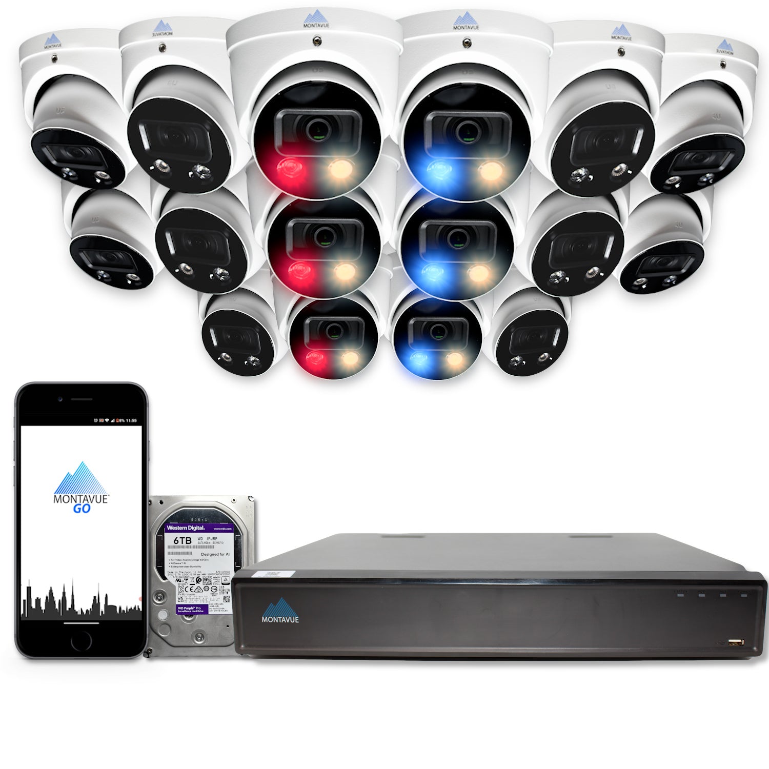 MTT8106 Package | 4K Active-Deterrence Cameras and 32 Channel NVR with 6TB HDD - Montavue