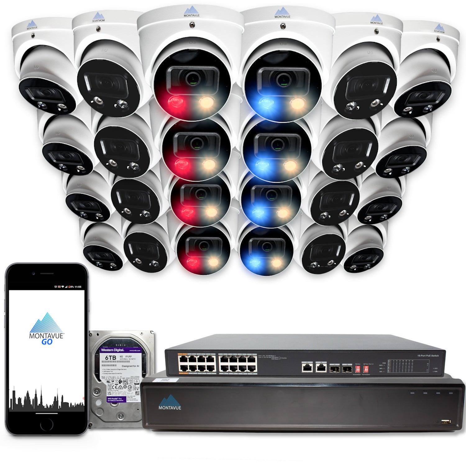 MTT8106-AD-AP Package | 4K Active-Deterrence Acupick Cameras and 5 Series 32 Channel NVR with 6TB HDD - Montavue