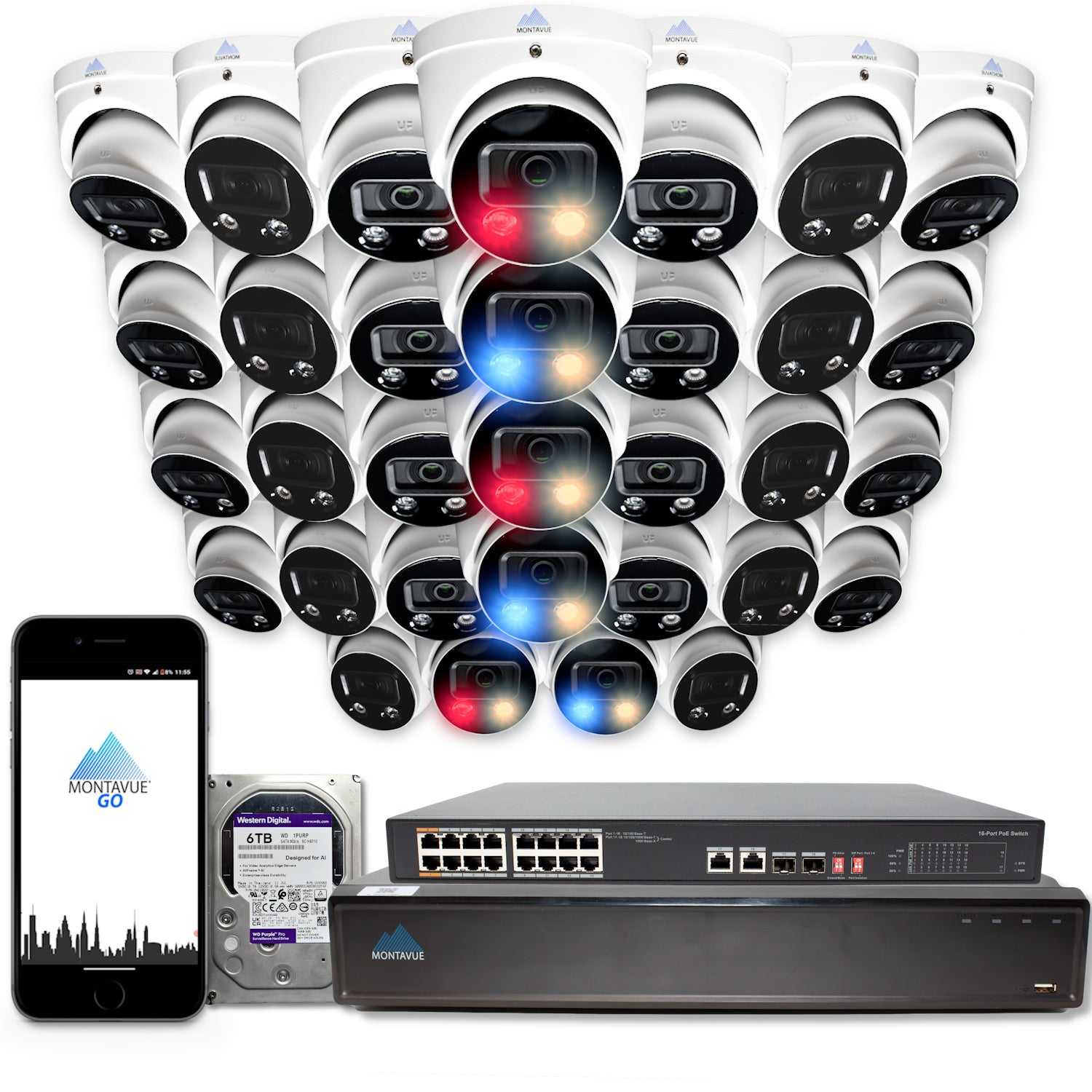 MTT8106-AD-AP Package | 4K Active-Deterrence Acupick Cameras and 5 Series 32 Channel NVR with 6TB HDD - Montavue