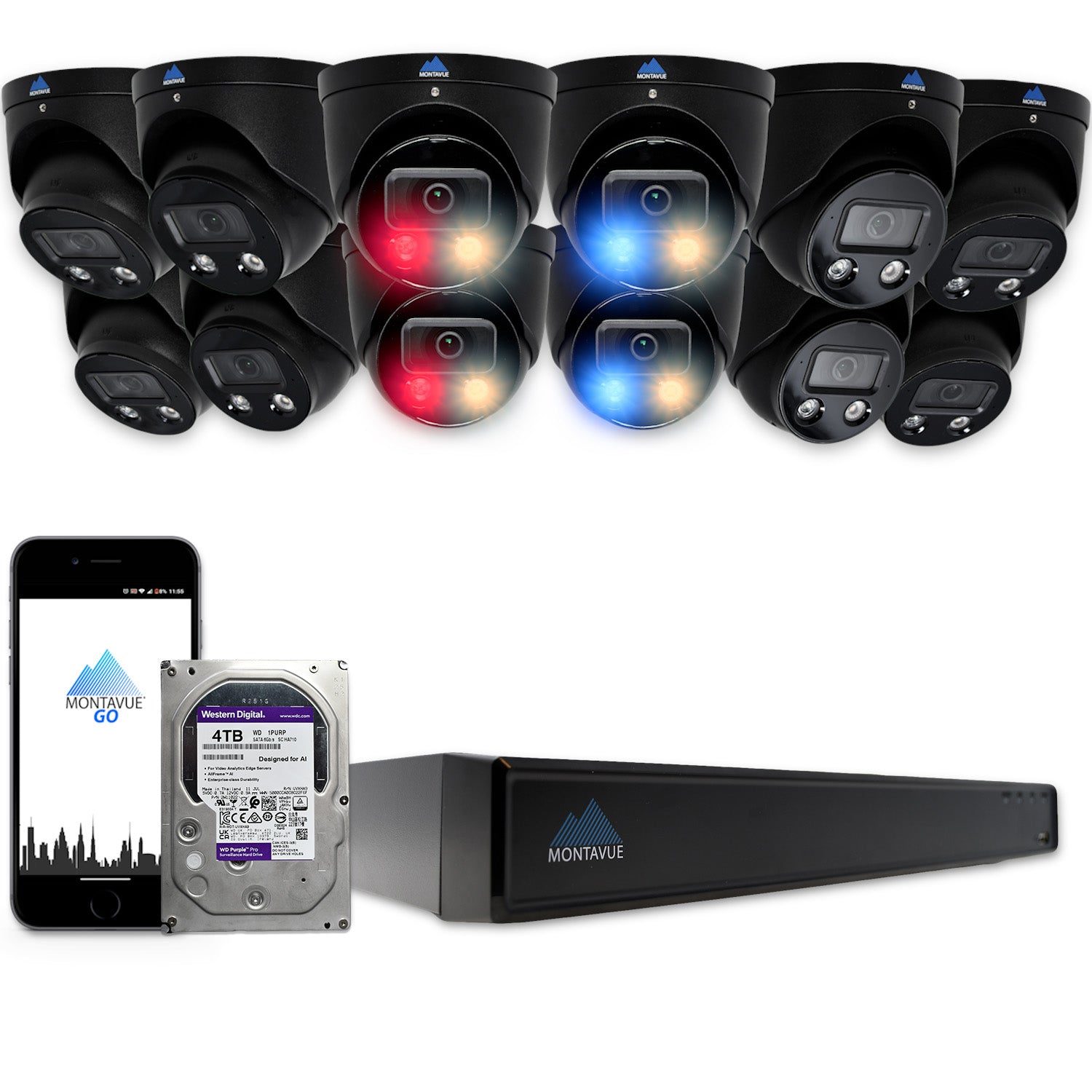 MTT8106-AD-AP Package | 4K Active-Deterrence Acupick Cameras and 5 Series 16 Channel NVR with 4TB HDD - Montavue