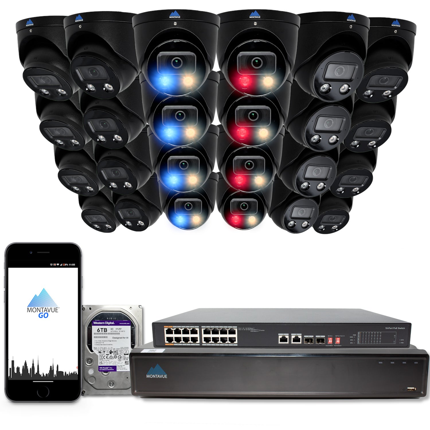 MTT8106-AD-AP Package | 4K Active-Deterrence Acupick Cameras and 5 Series 32 Channel NVR with 6TB HDD - Montavue