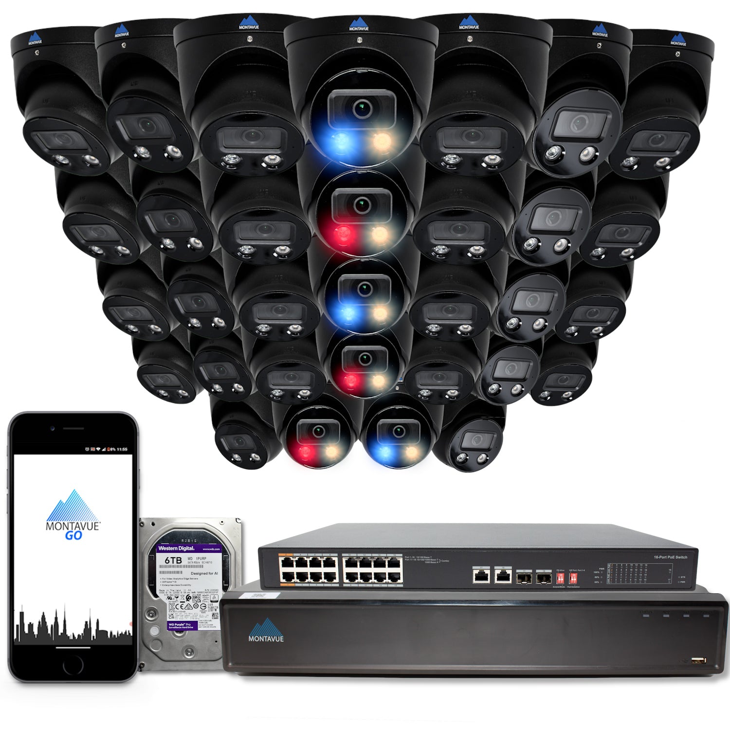 MTT8106-AD-AP Package | 4K Active-Deterrence Acupick Cameras and 5 Series 32 Channel NVR with 6TB HDD - Montavue