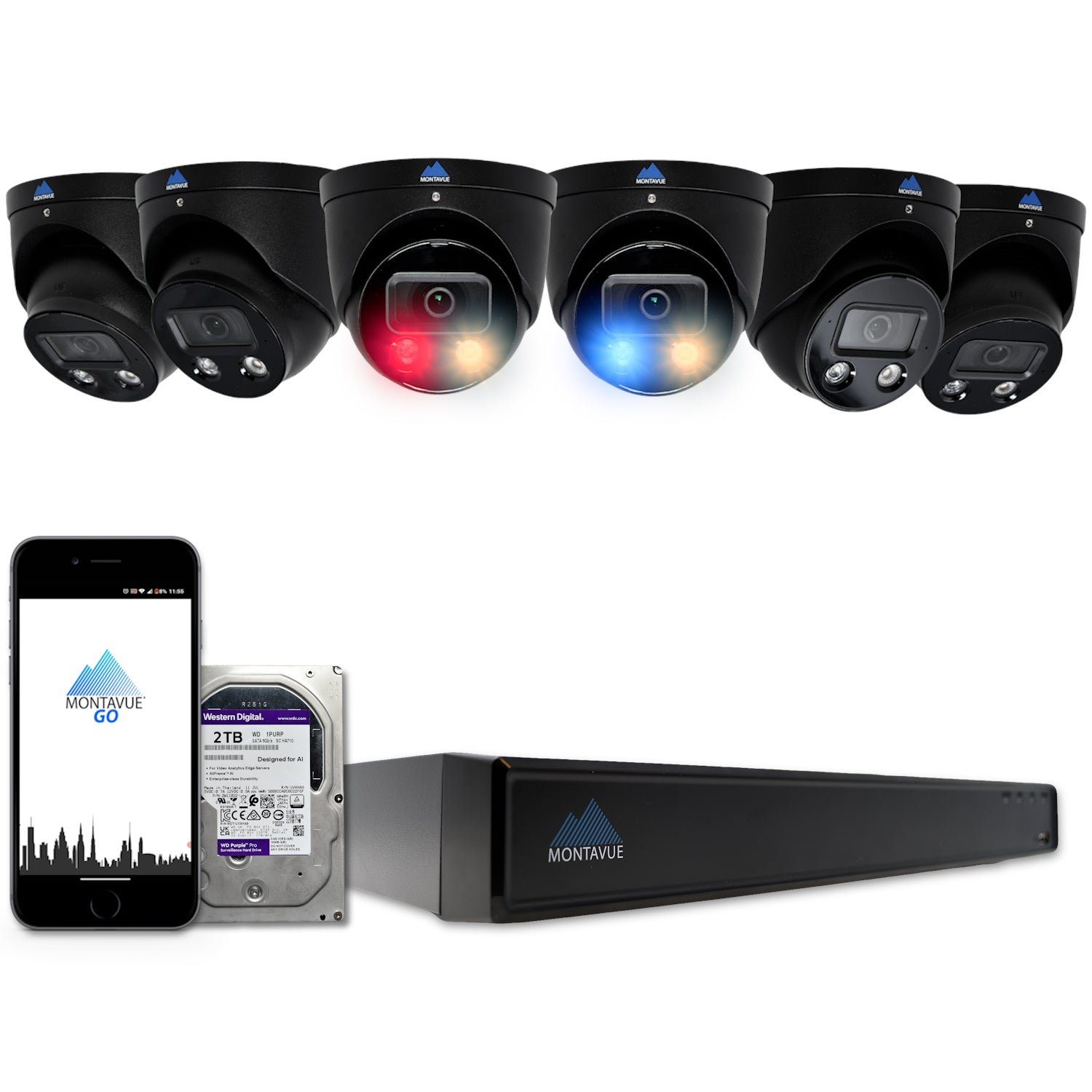 MTT8106-AD-AP Package | 4K Active-Deterrence Acupick Cameras and 5 Series 8 Channel NVR with 2TB HDD - Montavue