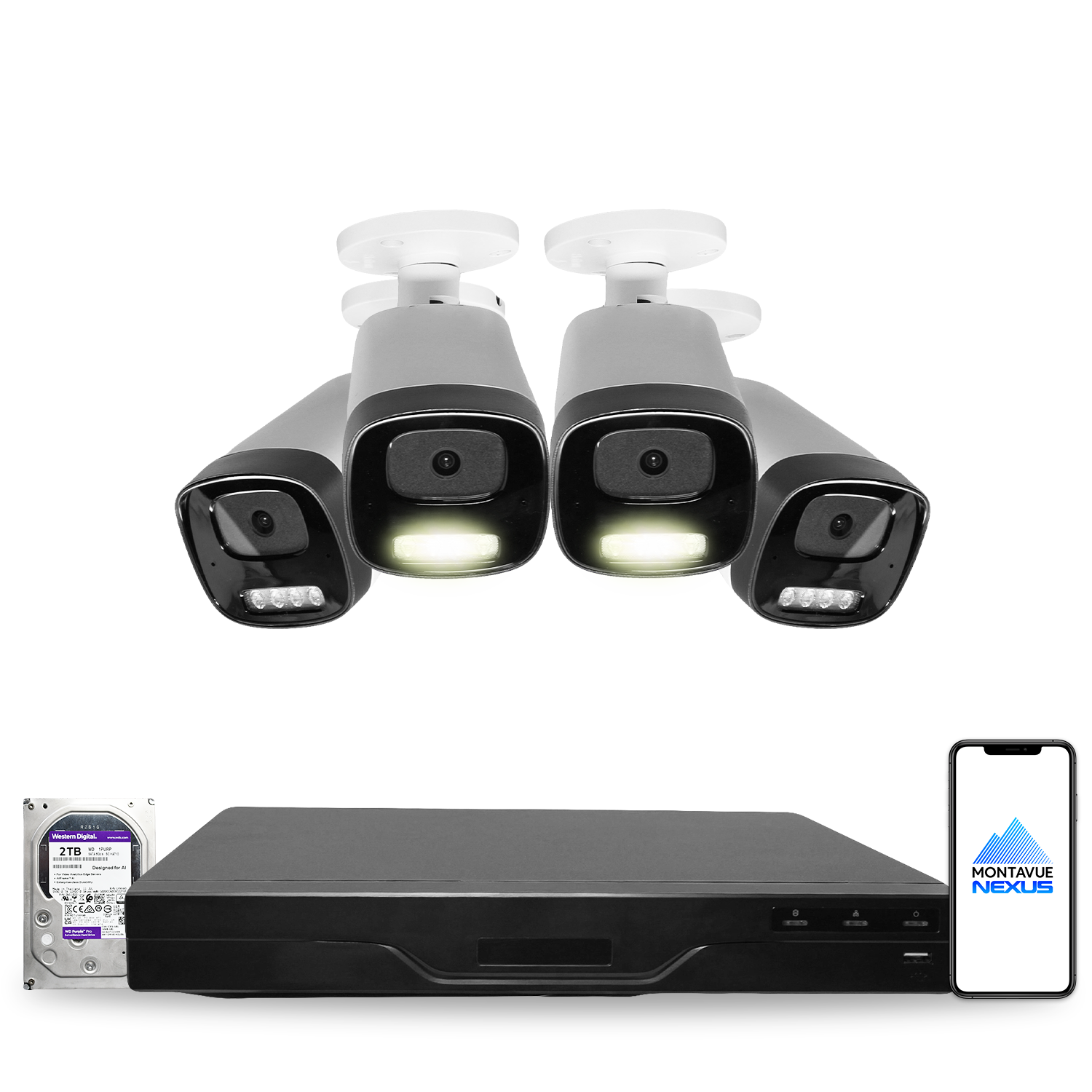 8MP 4K Nexus Smart Bullet IP Security Camera System with Pro 8 Channel PoE NVR & 2TB HDD - Montavue