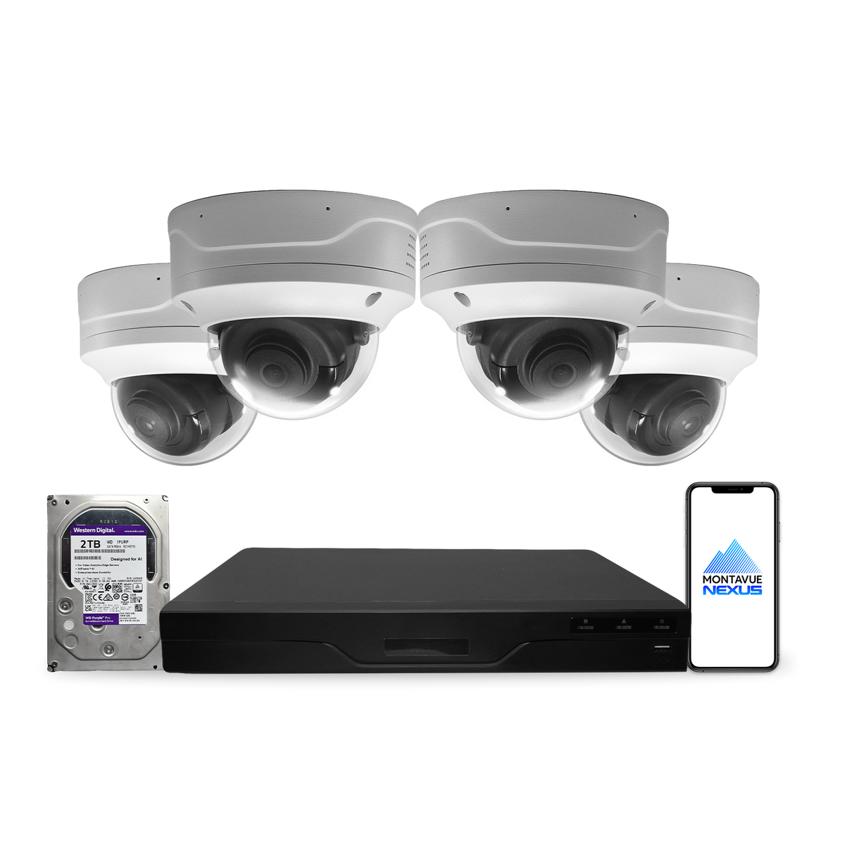 Montavue Nexus 8MP 4K Smart Dome PoE Security Camera System with 8-Channel Pro NVR & 1TB HDD