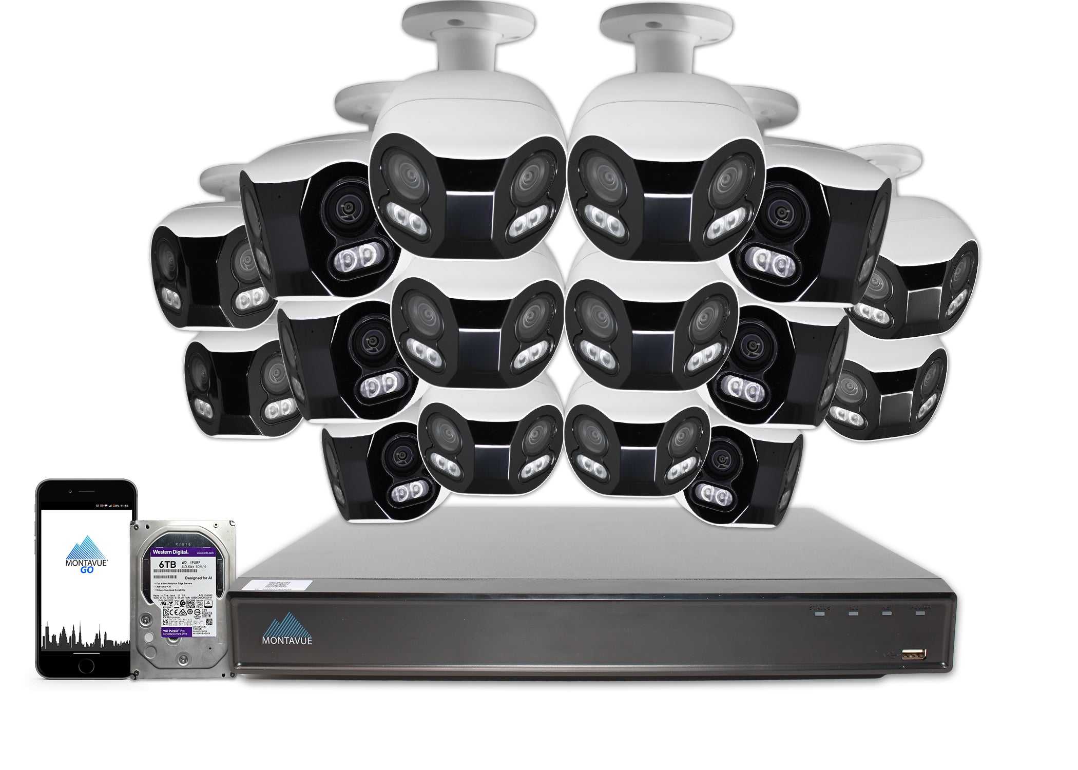 MTB180C Package | 8MP 4K Panoramic Bullet Cameras and 32 Channel 4 Series AI NVR and 6TB HDD - Montavue