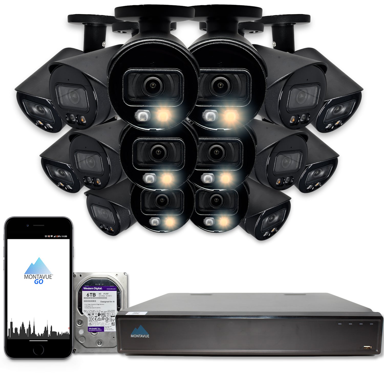 MTB4095 Package | 4MP 2K SMD+ Bullet Cameras and 32 Channel NVR with 6TB HDD - Montavue