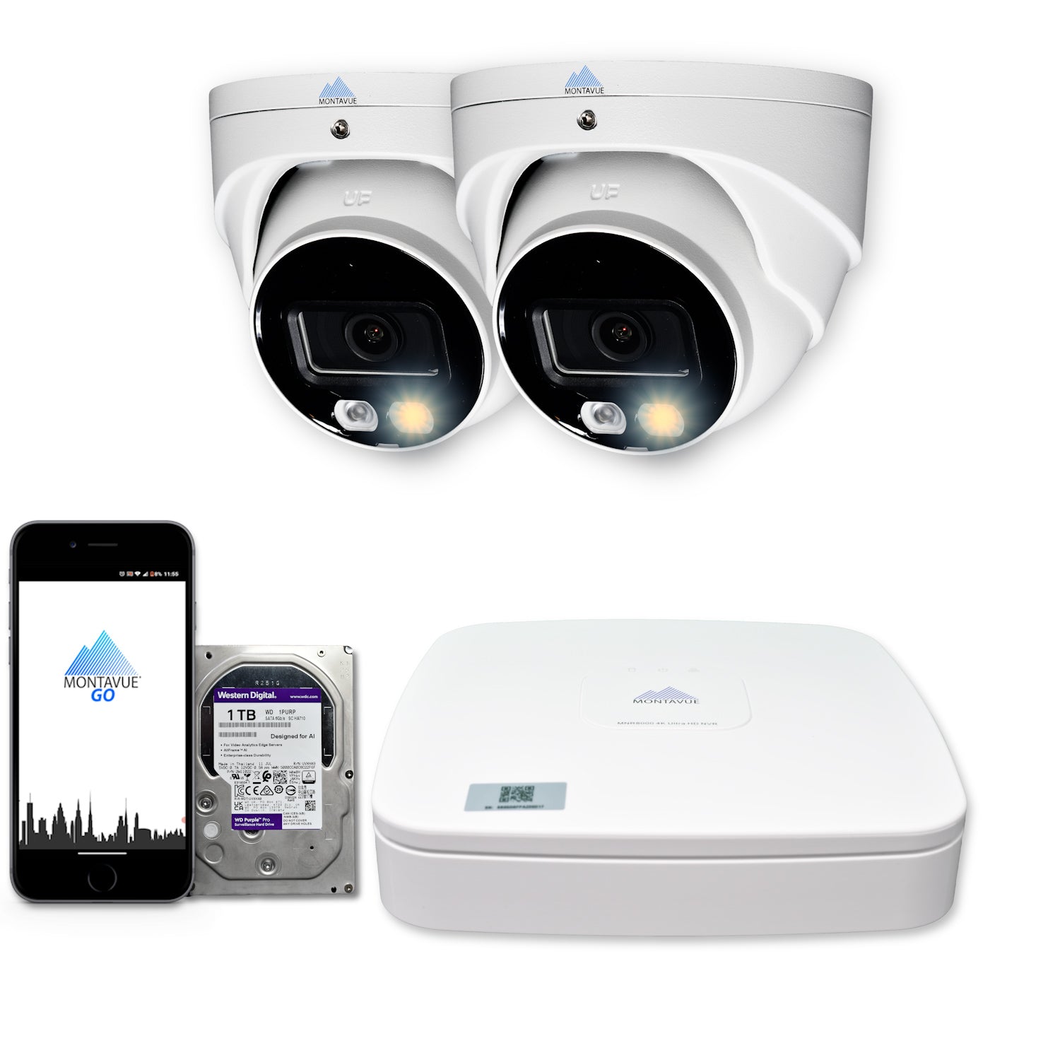 MTT4095 Package | 4MP 2K SMD+ Turret Cameras and 4 Channel NVR with 1TB HDD - Montavue