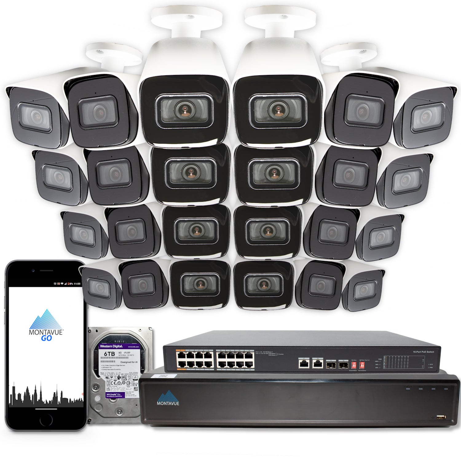 MTB8108-X Package | 8MP 4K SMD 4.0 Bullet Cameras and 32 Channel NVR with 6TB HDD - Montavue