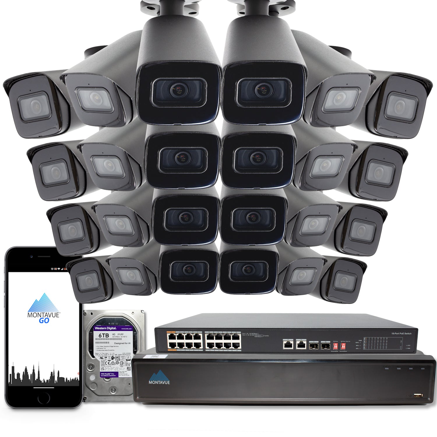 MTB8108-X Package | 8MP 4K SMD 4.0 Bullet Cameras and 32 Channel NVR with 6TB HDD - Montavue