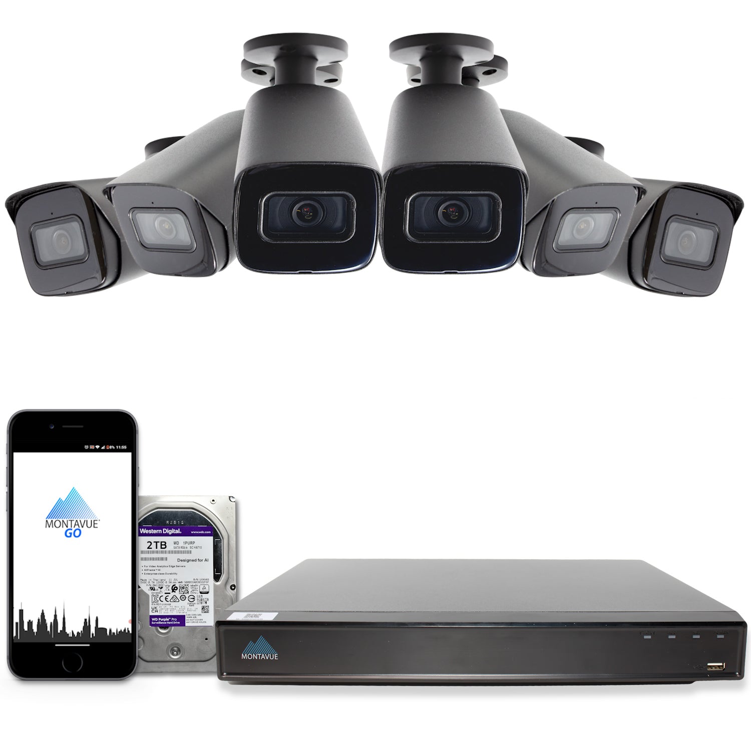 MTB8108-X Package | 8MP 4K SMD 4.0 Bullet Cameras and 8 Channel NVR with 2TB HDD - Montavue