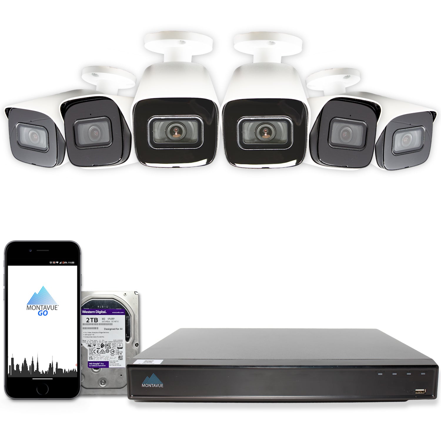 MTB8108-X Package | 8MP 4K SMD 4.0 Bullet Cameras and 8 Channel NVR with 2TB HDD - Montavue