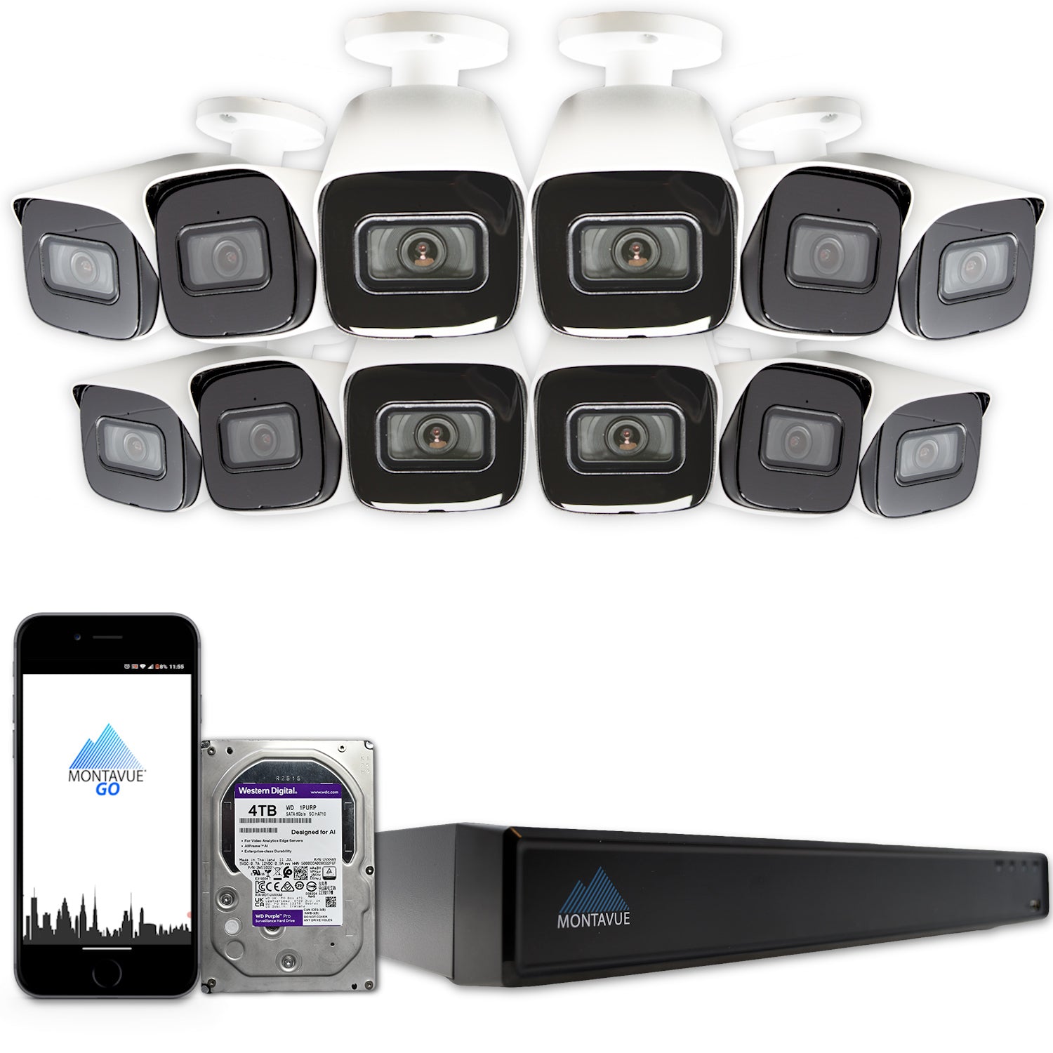 MTB8108-X Package | 8MP 4K SMD 4.0 Bullet Cameras and 16 Channel NVR with 4TB HDD - Montavue