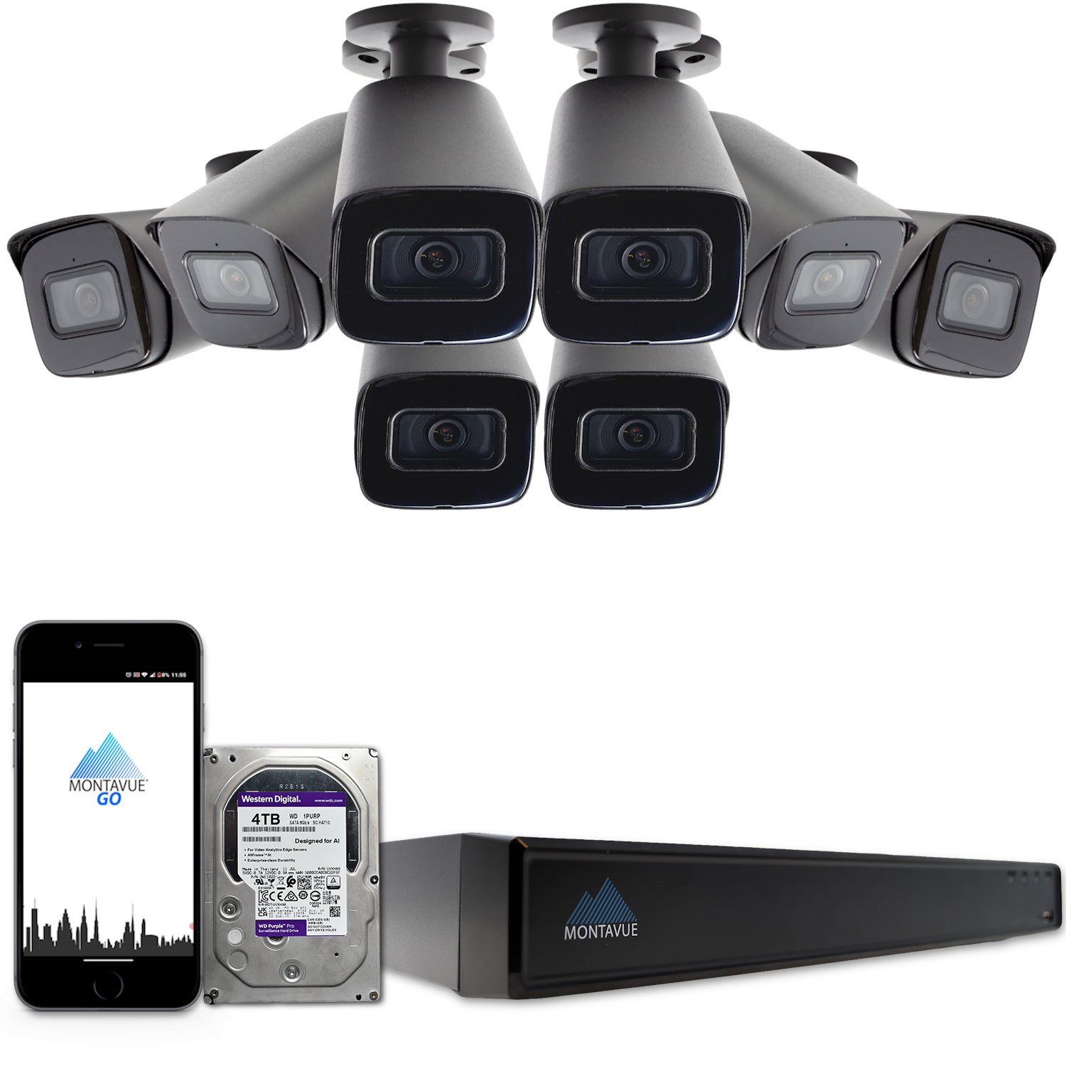 MTB8108-X Package | 8MP 4K SMD 4.0 Bullet Cameras and 16 Channel NVR with 4TB HDD - Montavue