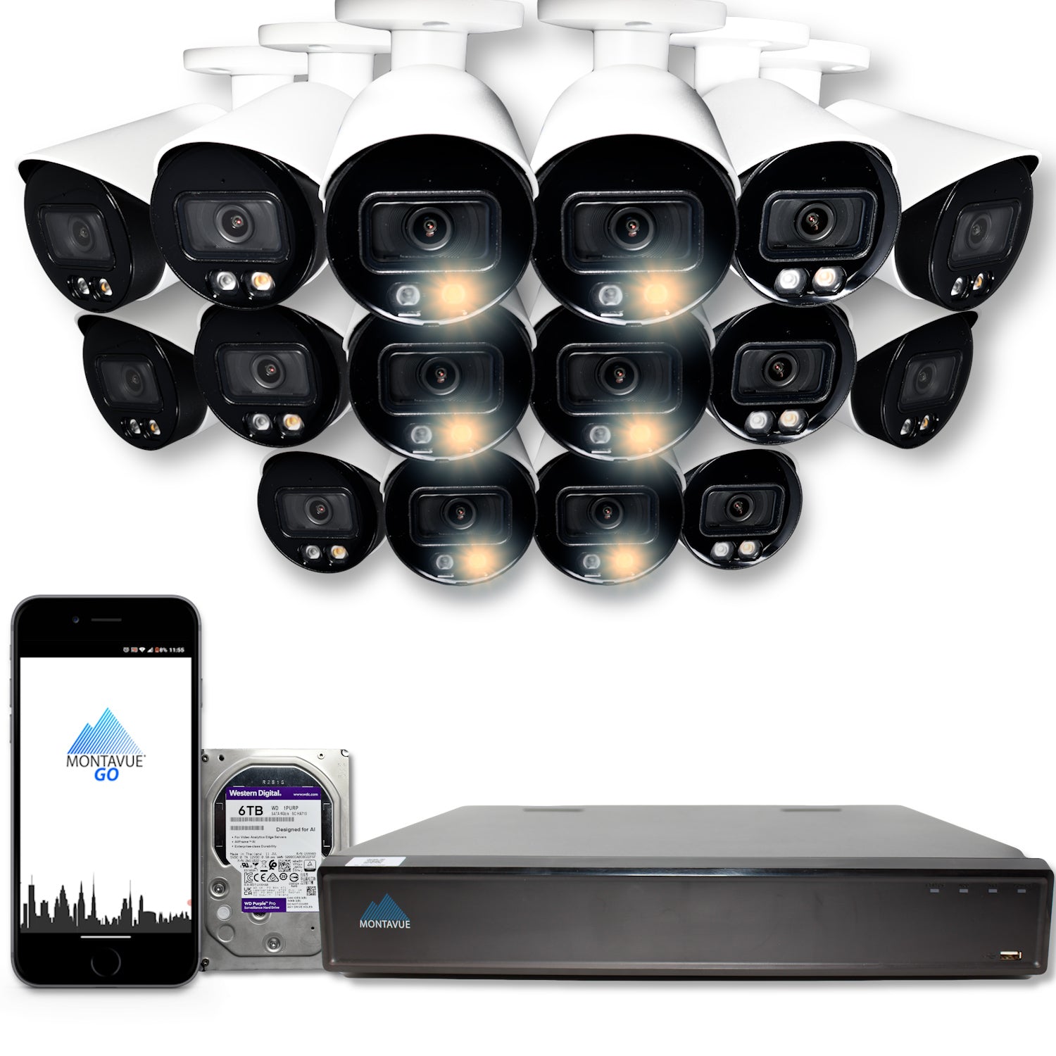 MTB8111 Package | 8MP 4K SMD+ Bullet Cameras and 32 Channel NVR with 6TB HDD - Montavue