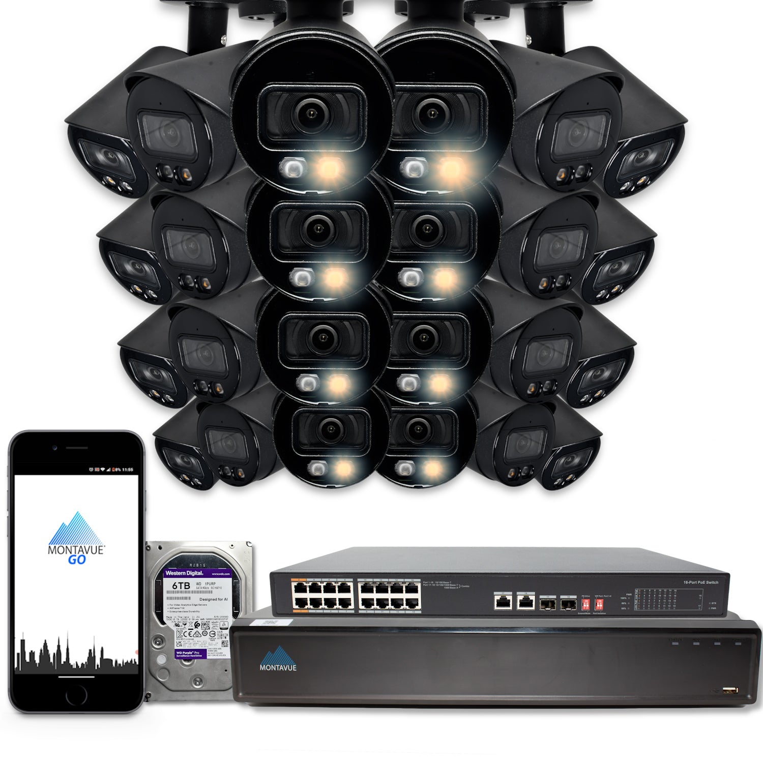MTB8111 Package | 8MP 4K SMD+ Bullet Cameras and 32 Channel NVR with 6TB HDD - Montavue