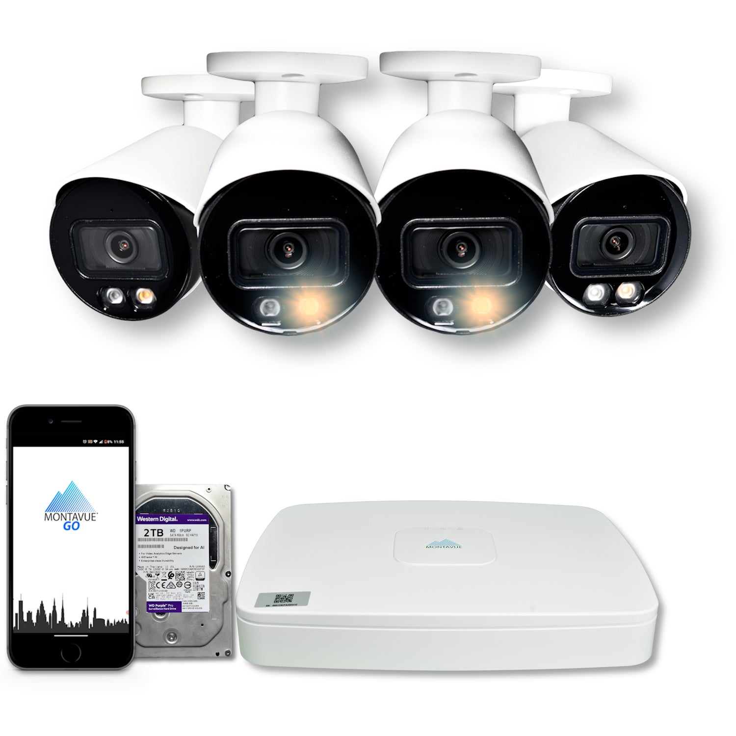 MTB8111 Package | 8MP 4K SMD+ Bullet Cameras and 8 Channel NVR with 2TB HDD - Montavue