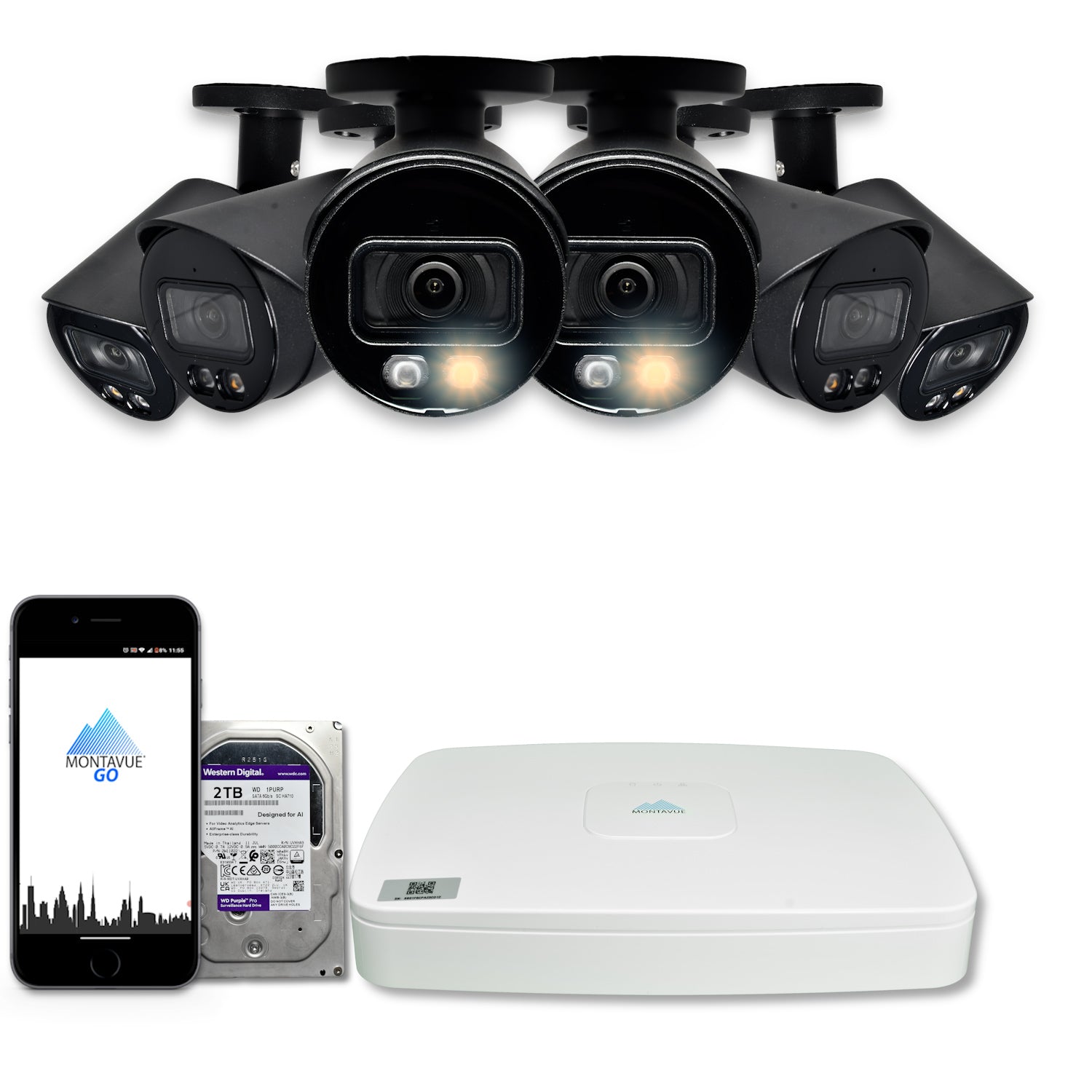MTB8111 Package | 8MP 4K SMD+ Bullet Cameras and 8 Channel NVR with 2TB HDD - Montavue