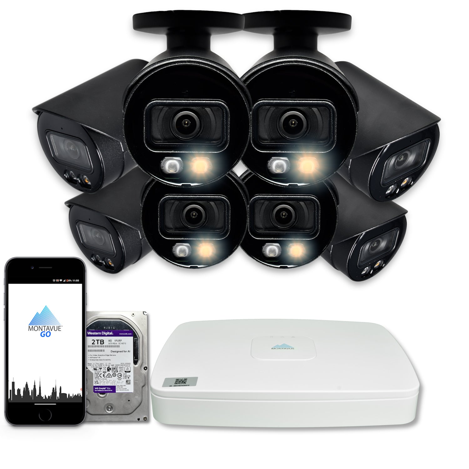 MTB8111 Package | 8MP 4K SMD+ Bullet Cameras and 8 Channel NVR with 2TB HDD - Montavue