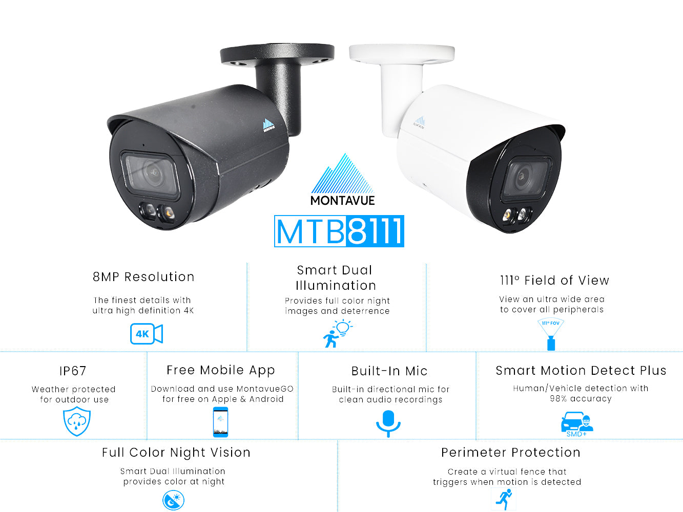 MTB8111 Package | 8MP 4K SMD+ Bullet Cameras and 32 Channel NVR with 6TB HDD - Montavue