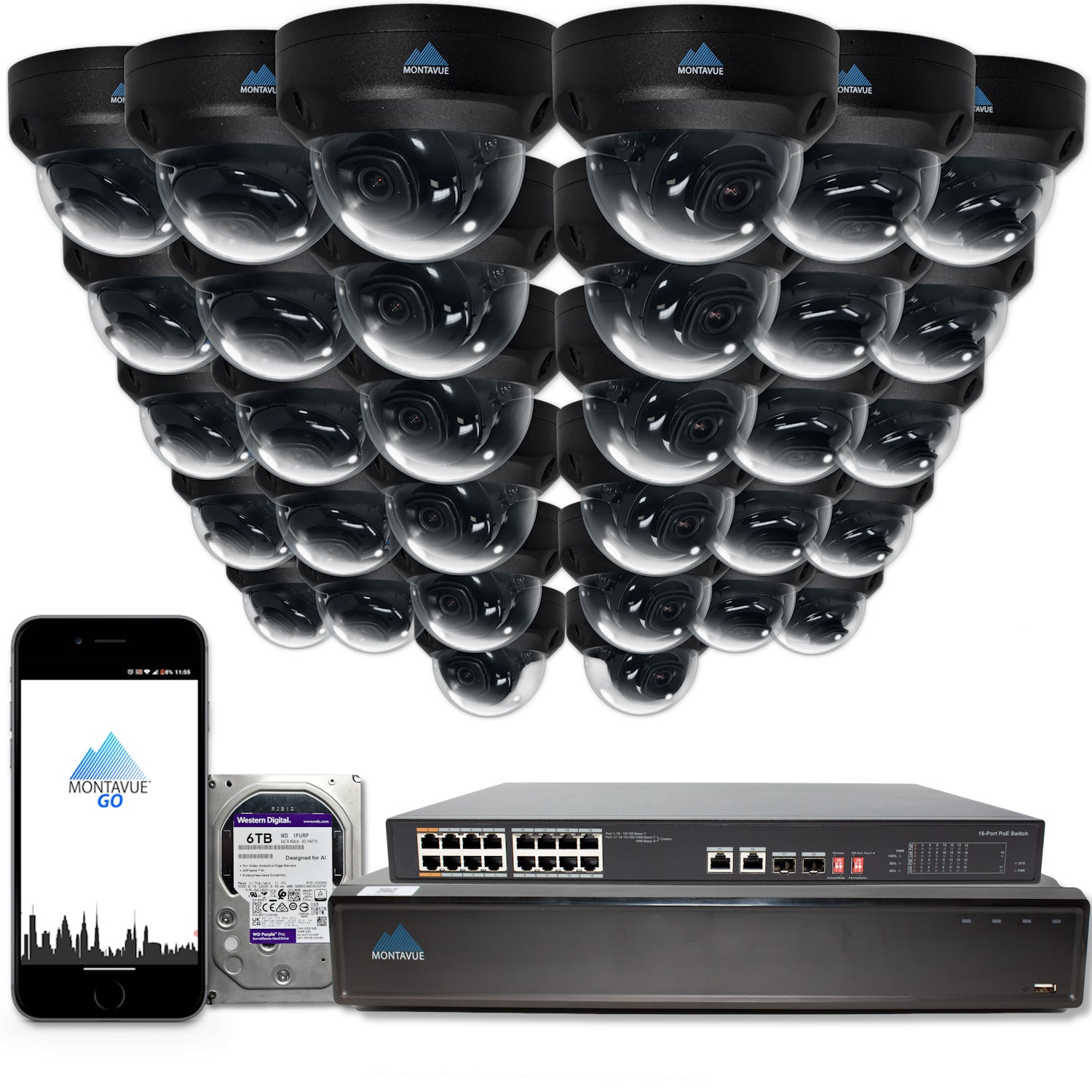 MTD4095 Package | 4MP 2K SMD+ Dome Cameras and 32 Channel NVR with 6TB HDD - Montavue