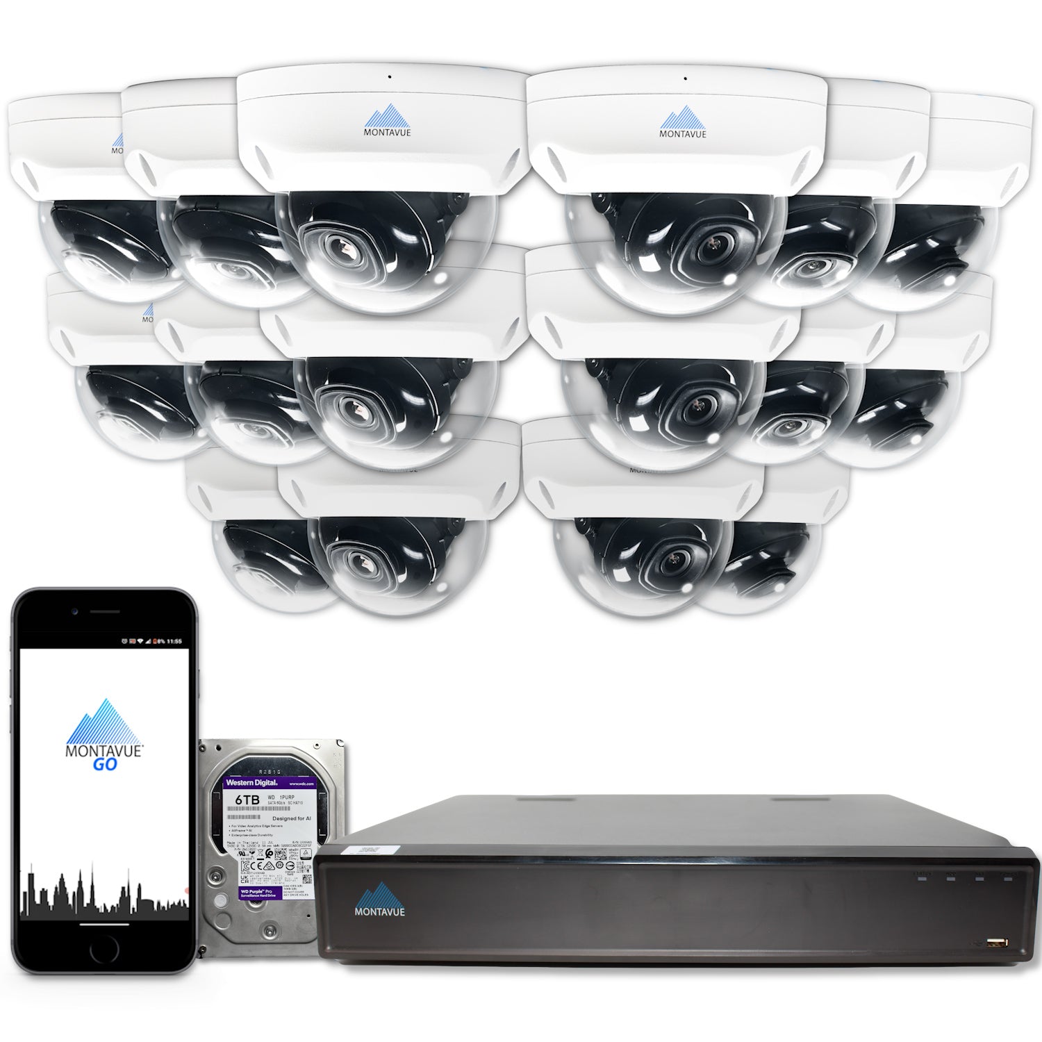 MTD4095 Package | 4MP 2K SMD+ Dome Cameras and 32 Channel NVR with 6TB HDD - Montavue