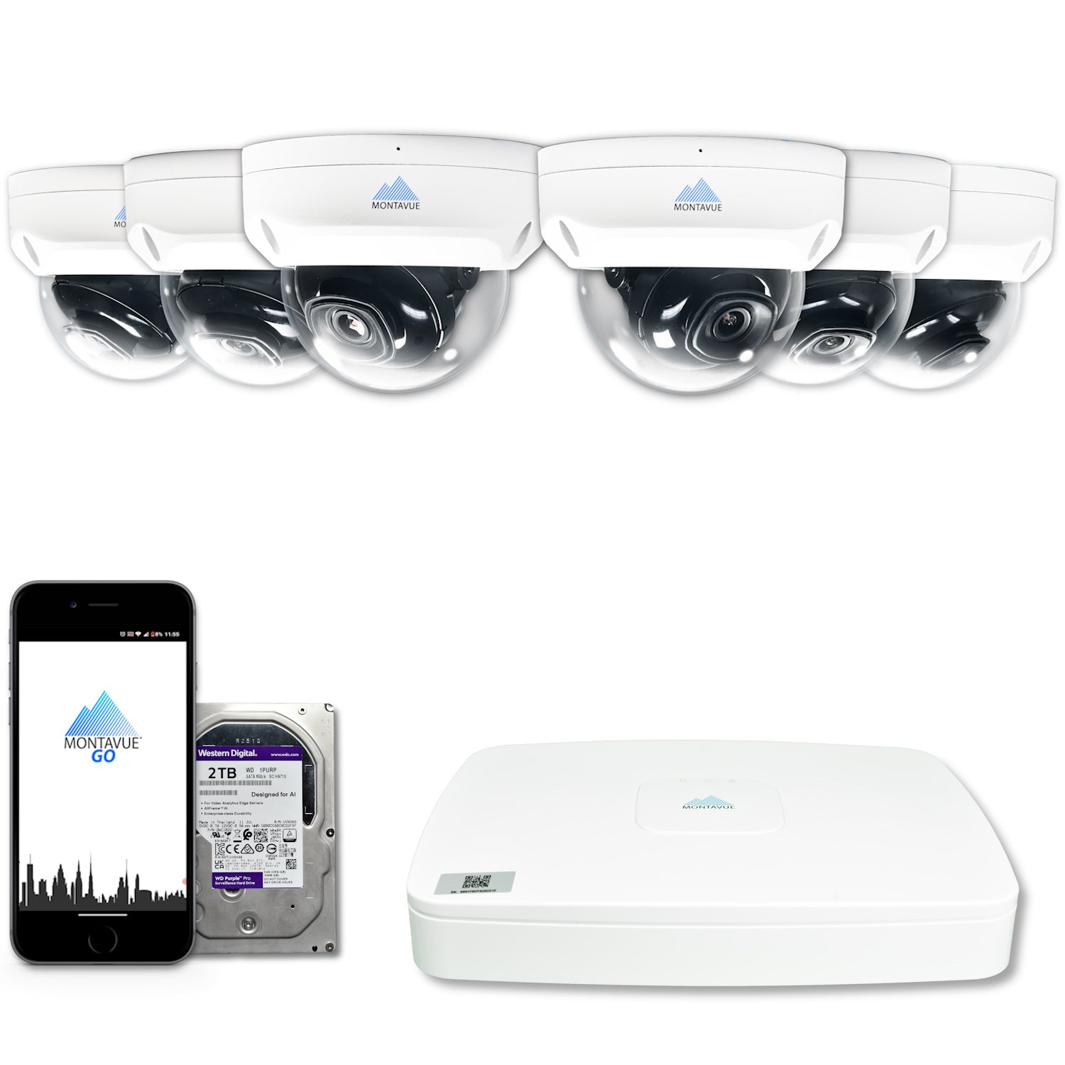 MTD4095 Package | 4MP 2K SMD+ Dome Cameras and 8 Channel NVR with 2TB HDD - Montavue