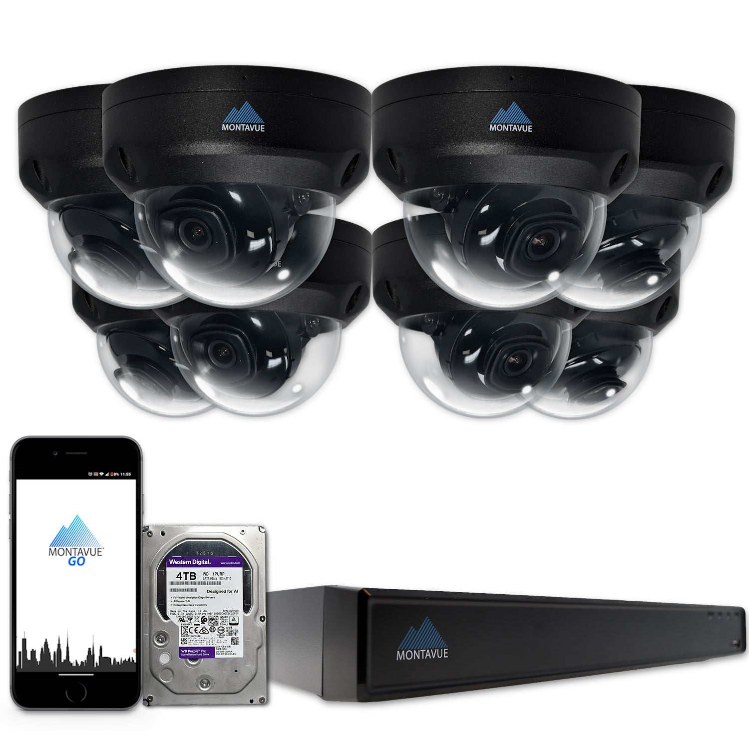 MTD4095 Package | 4MP 2K SMD+ Dome Cameras and 16 Channel NVR with 4TB HDD - Montavue