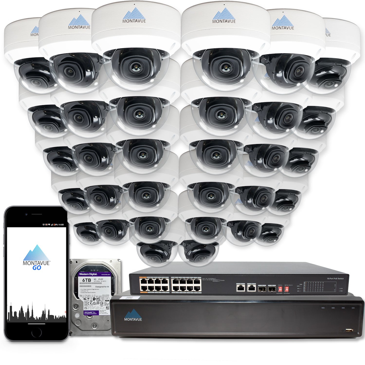 MTD8108-X Package | 8MP 4K SMD 4.0 Dome Cameras and 32 Channel NVR with 6TB HDD - Montavue