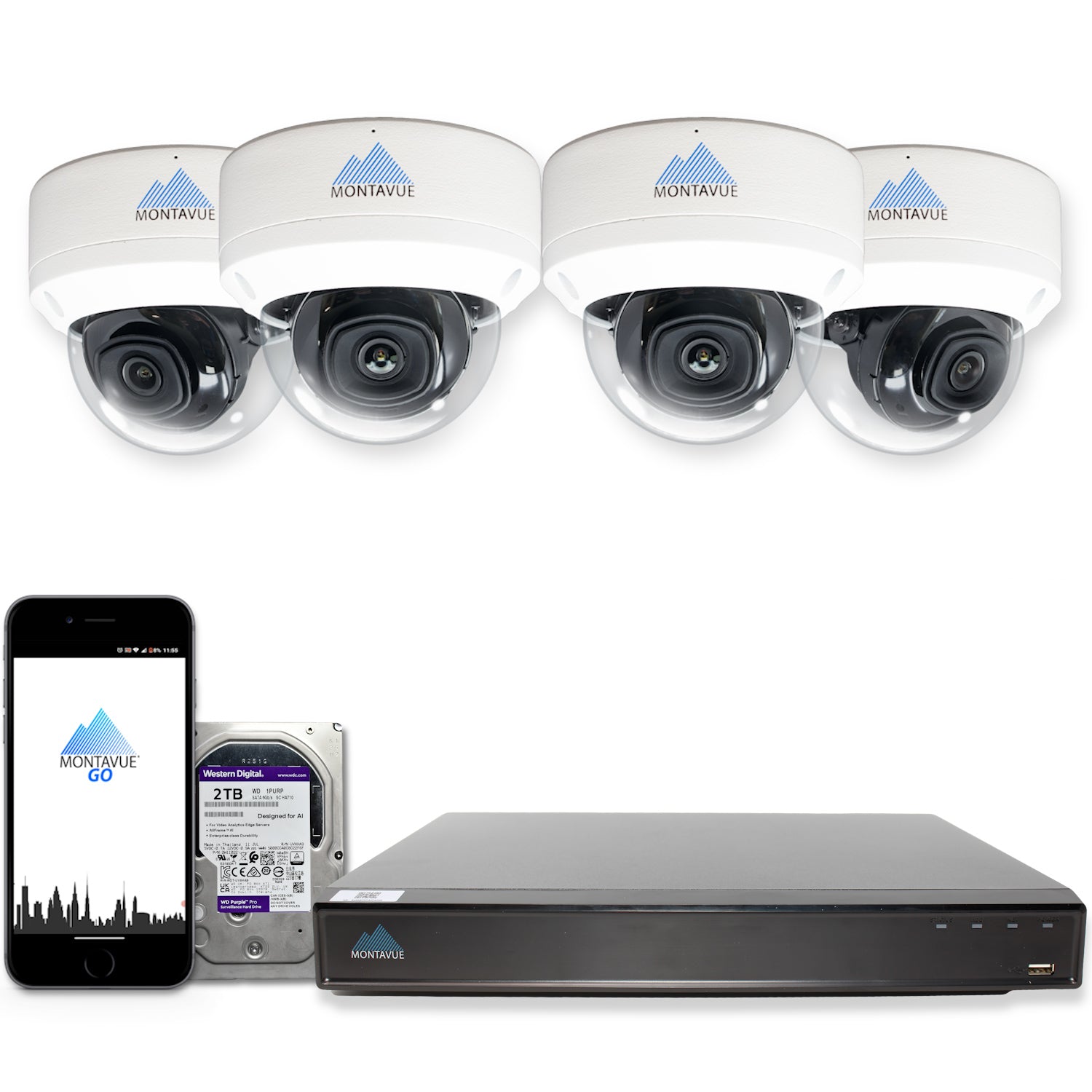 MTD8108-X Package | 8MP 4K SMD 4.0 Dome Cameras and 8 Channel NVR with 2TB HDD - Montavue