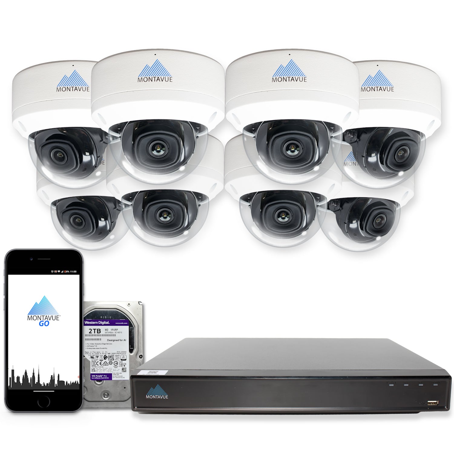 MTD8108-X Package | 8MP 4K SMD 4.0 Dome Cameras and 8 Channel NVR with 2TB HDD - Montavue