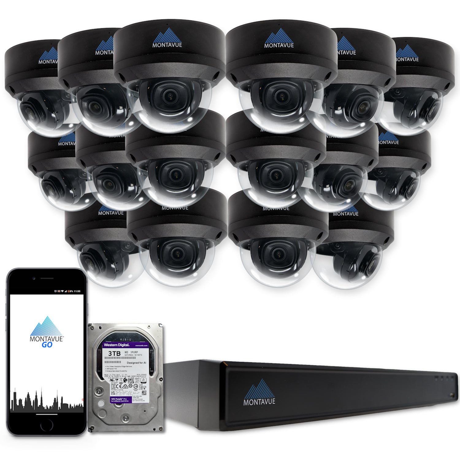 MTD8108-X Package | 8MP 4K SMD 4.0 Dome Cameras and 16 Channel NVR with 3TB HDD - Montavue