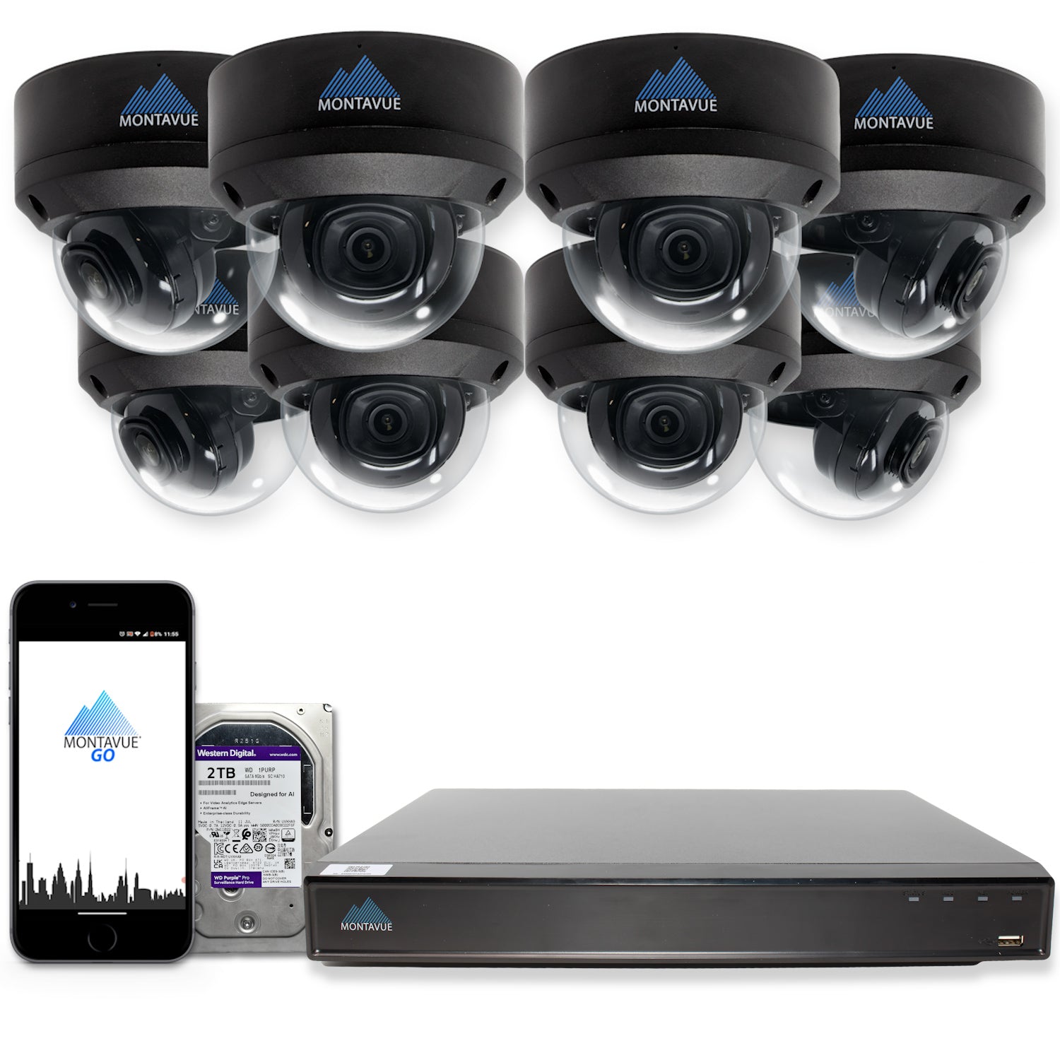 MTD8108-X Package | 8MP 4K SMD 4.0 Dome Cameras and 8 Channel NVR with 2TB HDD - Montavue