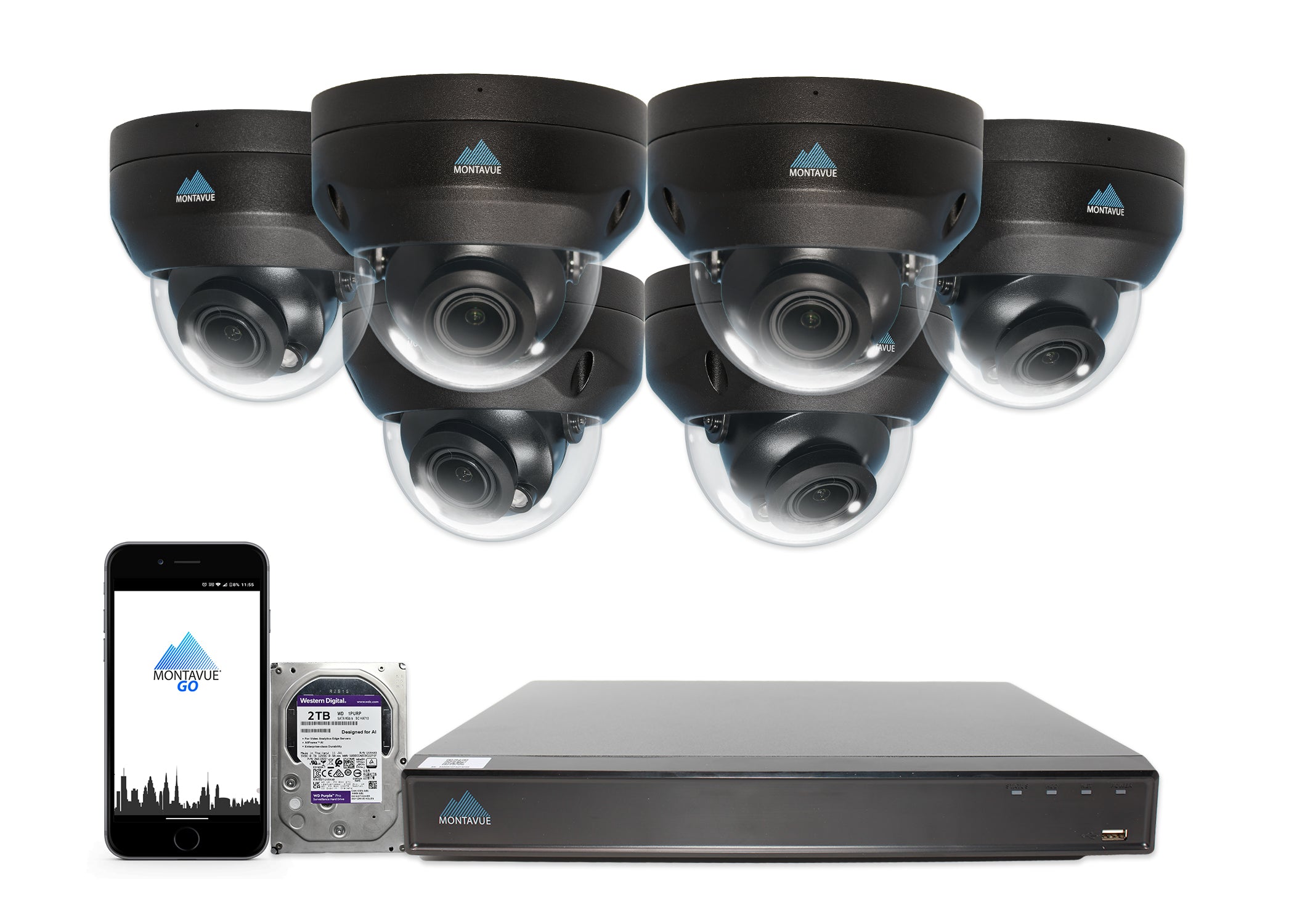 MTD8113-V-AISMD Package | 8MP 4K Smart Varifocal Dome Cameras and 8 Channel 4 Series AI NVR and 2TB HDD - Montavue