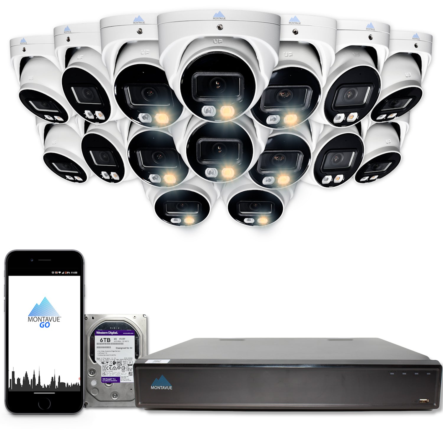MTT4095 Package | 4MP 2K SMD+ Turret Cameras and 32 Channel NVR with 6TB HDD - Montavue