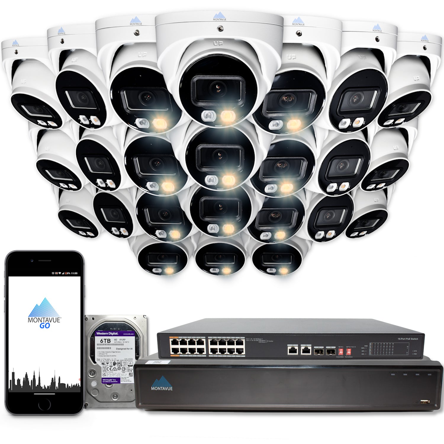 MTT4095 Package | 4MP 2K SMD+ Turret Cameras and 32 Channel NVR with 6TB HDD - Montavue