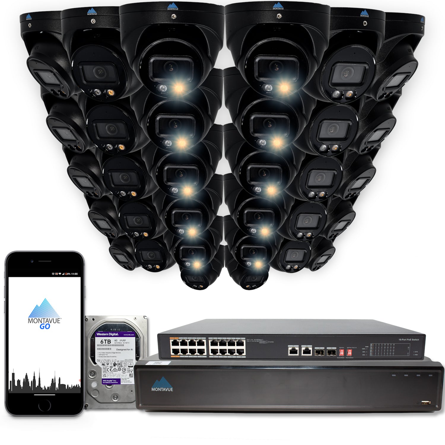 MTT4095 Package | 4MP 2K SMD+ Turret Cameras and 32 Channel NVR with 6TB HDD - Montavue
