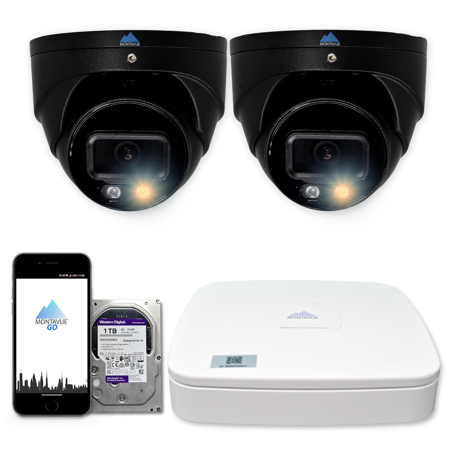 MTT4095 Package | 4MP 2K SMD+ Turret Cameras and 4 Channel NVR with 1TB HDD - Montavue