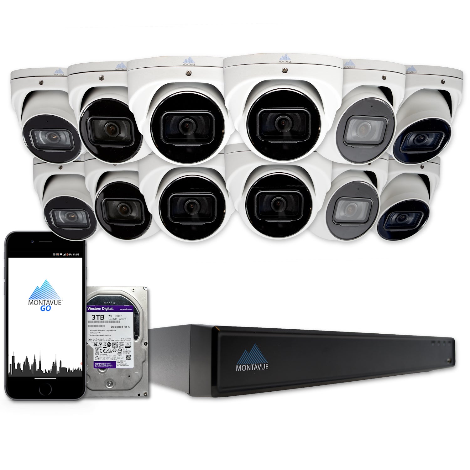 8MP 4K Turret Business Security System w/ 16 Channel NVR and 3TB Hard Drive – MTT8105 - Montavue