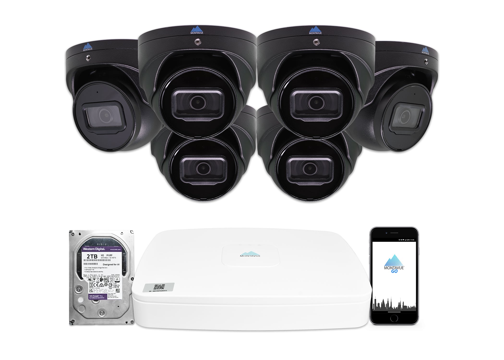 MTT8106-SMD Package | 8MP 4K Basin AI Smart Motion Turret Cameras and 8 Channel NVR with 2TB HDD - Montavue