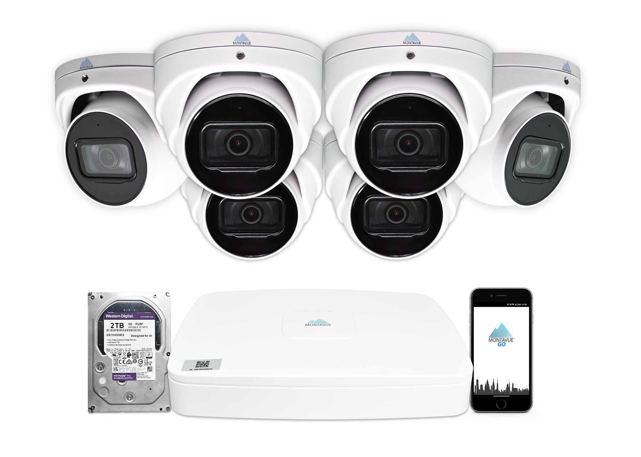 MTT8106-SMD Package | 8MP 4K Basin AI Smart Motion Turret Cameras and 8 Channel NVR with 2TB HDD - Montavue