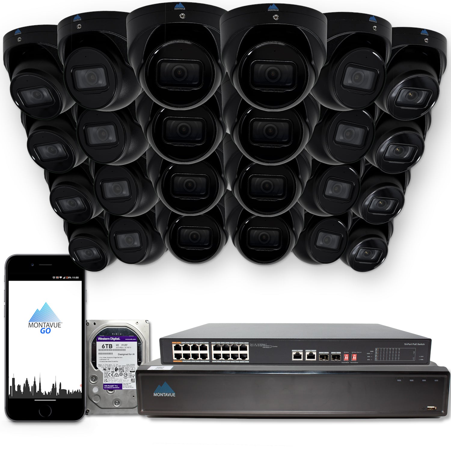 MTT8108-X Package | 8MP 4K SMD 4.0 Turret Cameras and 32 Channel NVR with 6TB HDD - Montavue