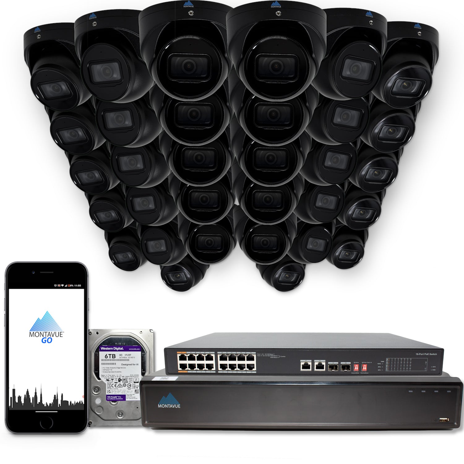 MTT8108-X Package | 8MP 4K SMD 4.0 Turret Cameras and 32 Channel NVR with 6TB HDD - Montavue