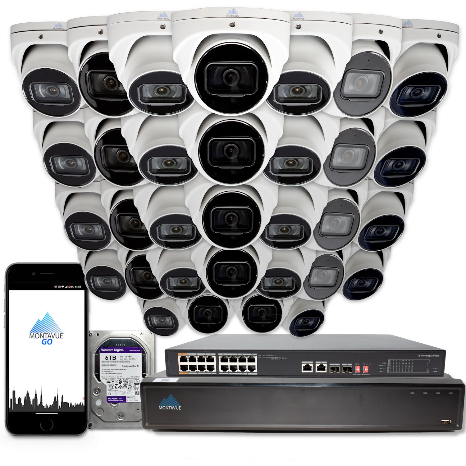 MTT8108-X Package | 8MP 4K SMD 4.0 Turret Cameras and 32 Channel NVR with 6TB HDD - Montavue