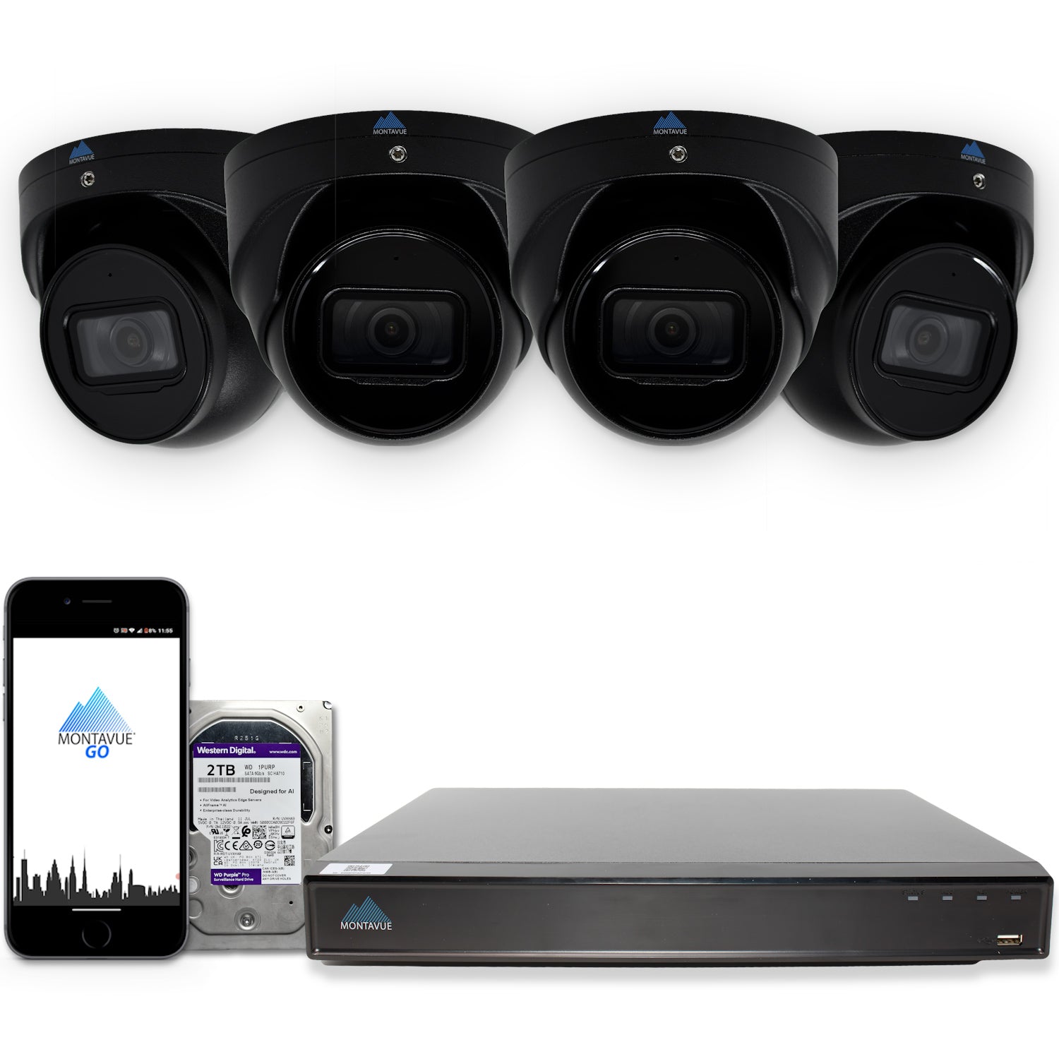 MTT8108-X Package | 8MP 4K SMD 4.0 Turret Cameras and 8 Channel NVR with 2TB HDD - Montavue